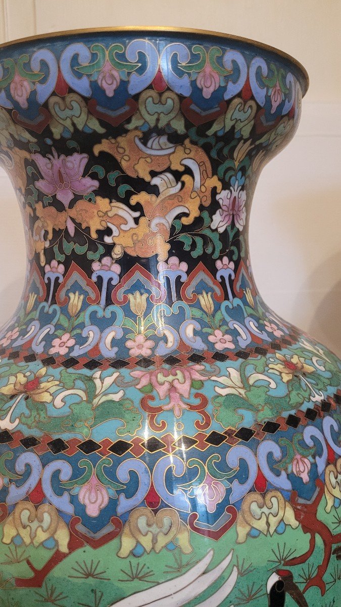 Pair Of Cloisonné Enamel Vases -photo-6