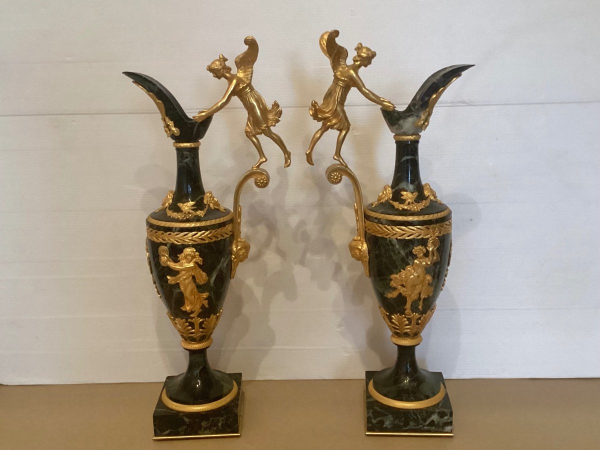 Pair Of Empire Ewers After Claude Galle -photo-2