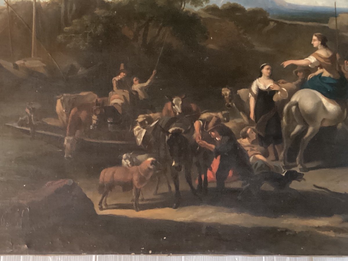 Nicolaes Berchem 1620-1683 Huile Sur Toile -photo-2