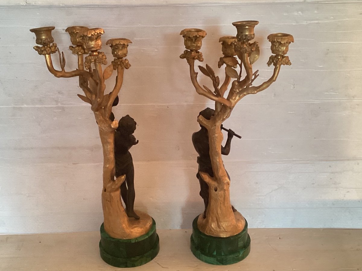 Pair Of Candelabra With Musicians -photo-5