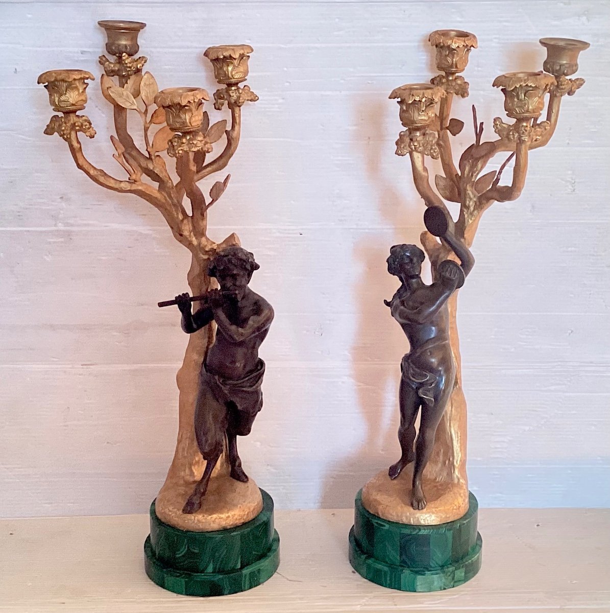 Pair Of Candelabra With Musicians 