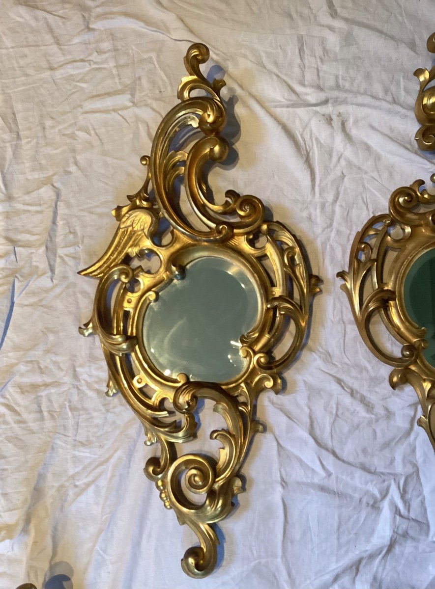 Miroirs Italiens Rocaille Par Quatre-photo-4