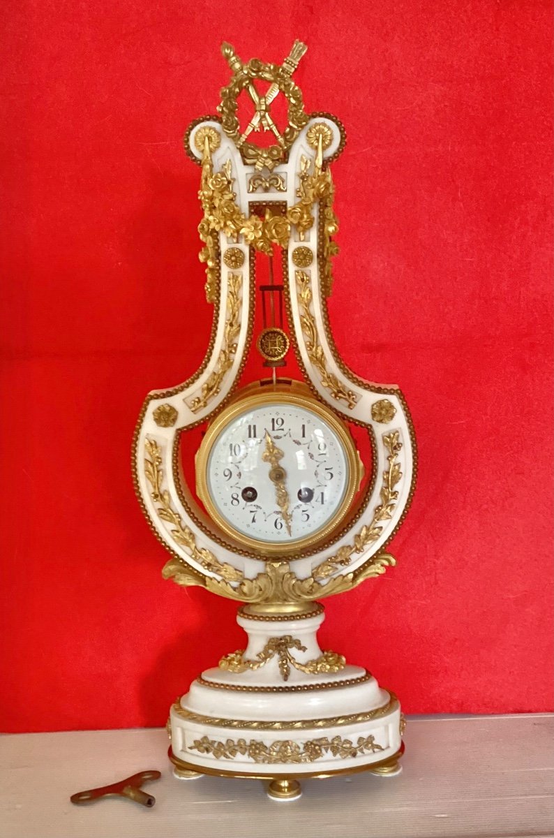 Louis XVI Lyre Clock