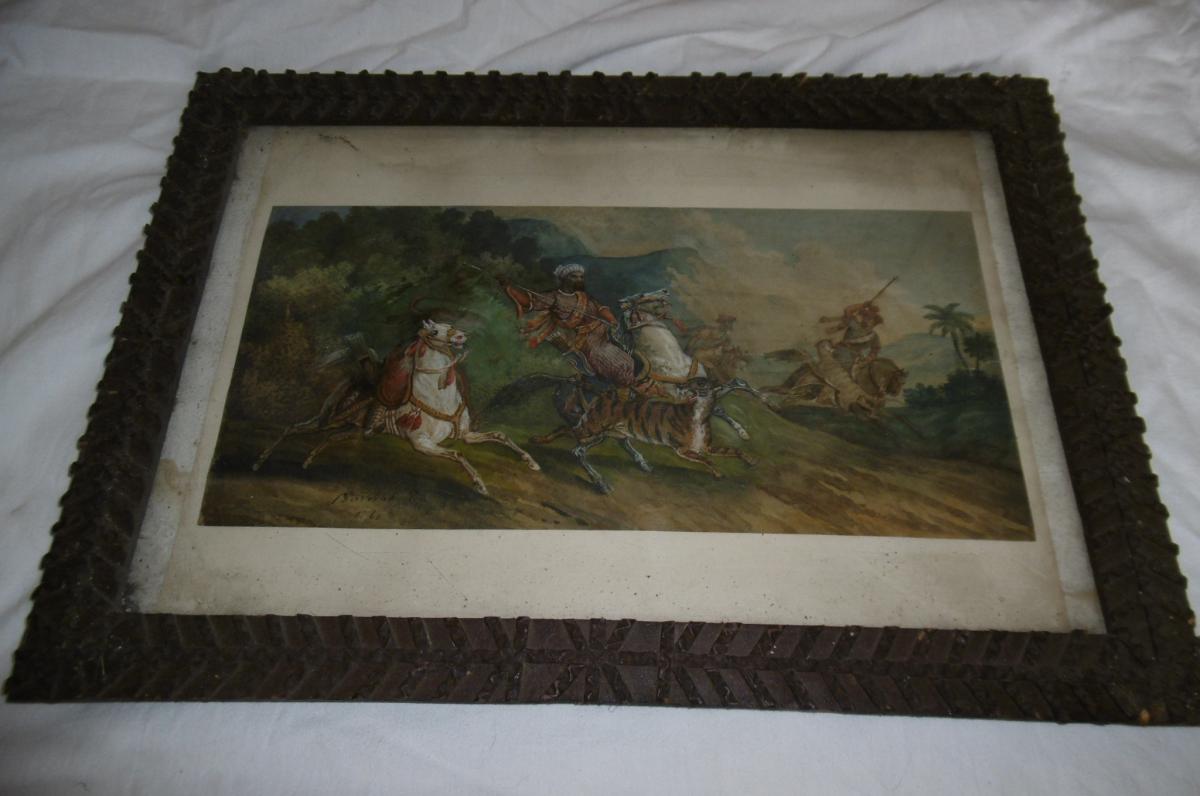 Signed Watercolor Orientalist Barrias-photo-8
