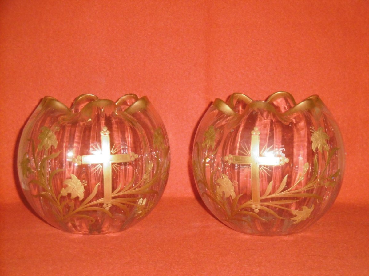 Vases d'Autel En Cristal