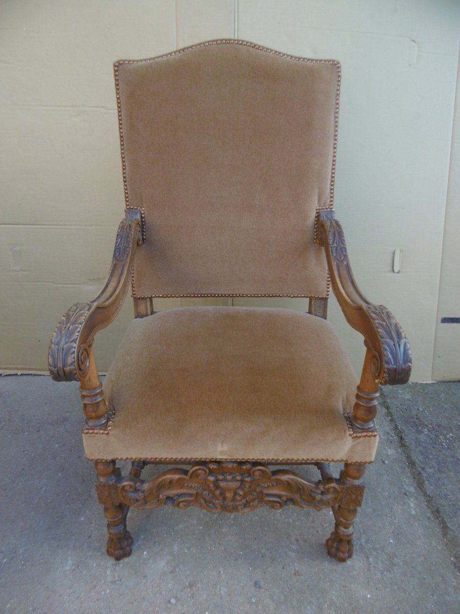 Paire de fauteuils Louis XIII-photo-4