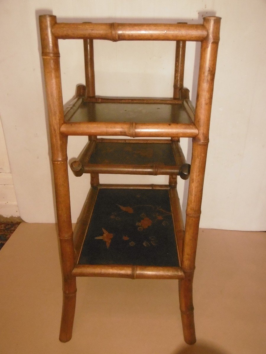 19th Century Bamboo And Lacquer Shelf-photo-4