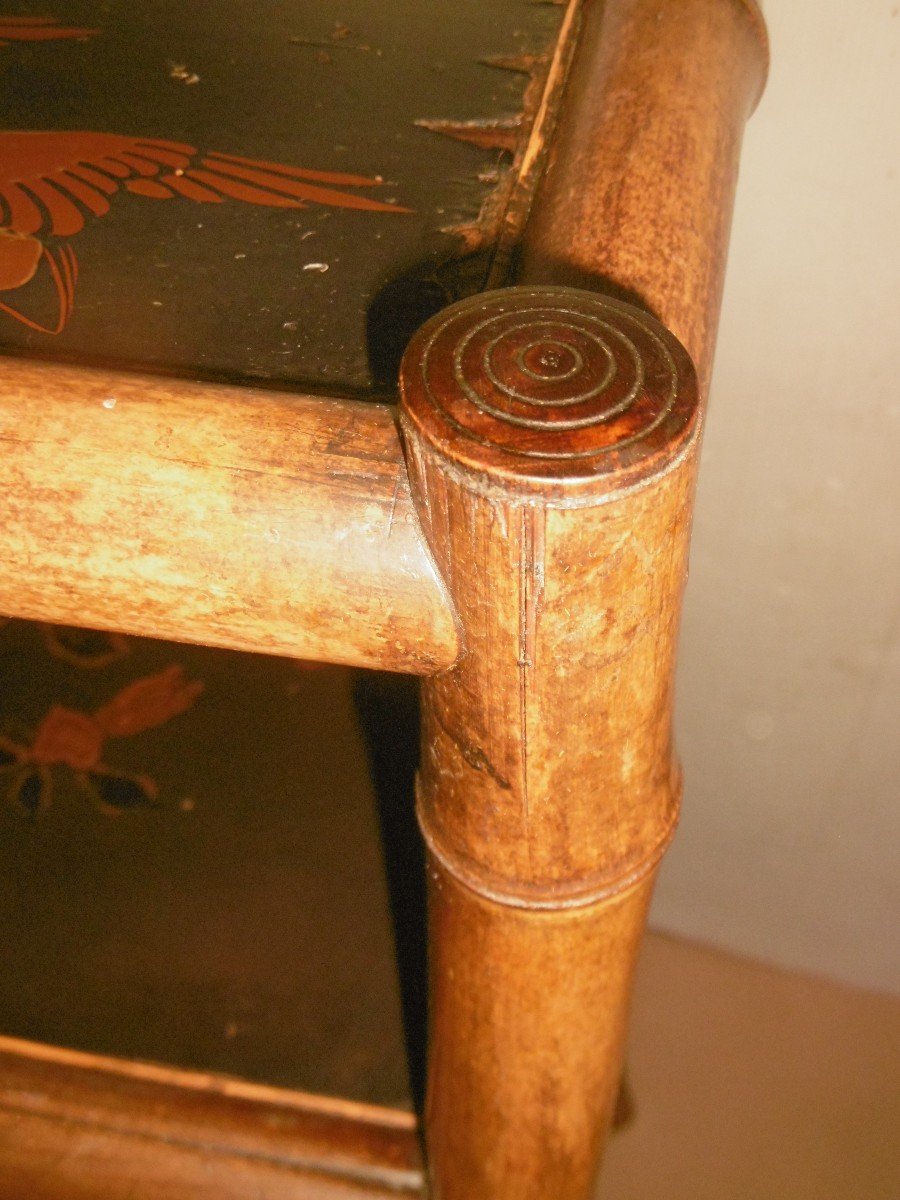 19th Century Bamboo And Lacquer Shelf-photo-7