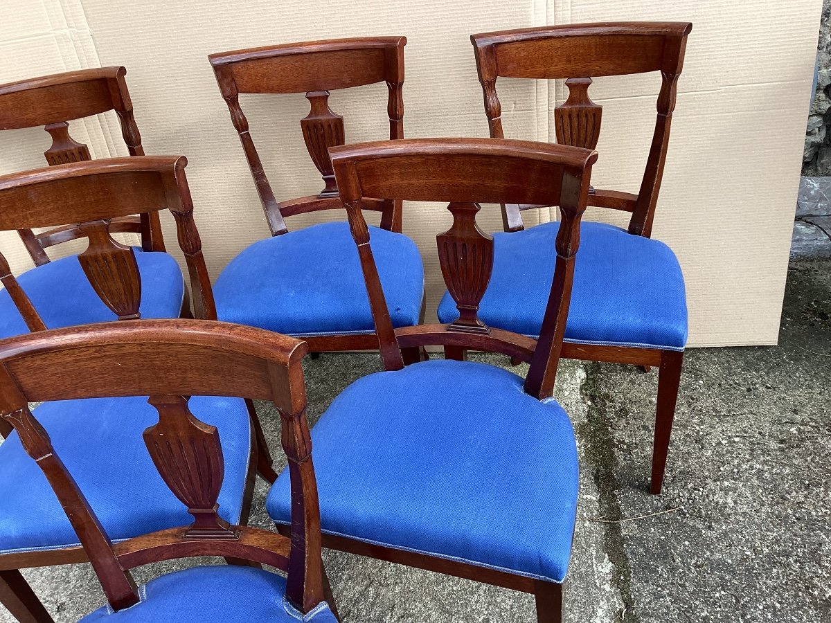 Series Of Six Solid Mahogany Chairs-photo-4