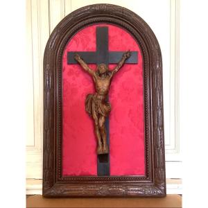 Crucifix Encadré En Bois 