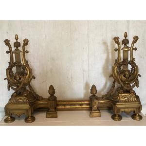 Louis XVI Gilt Bronze Andirons 