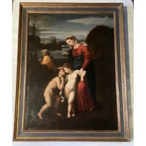 The Holy Family Painting 17th 