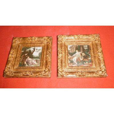 Pair Of Miniatures On Ivory