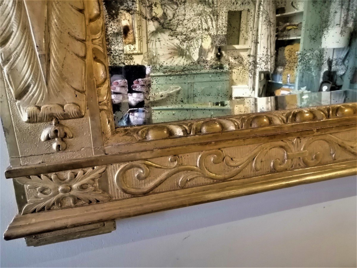 Golden Wood Mirror Late 18th Century-photo-2