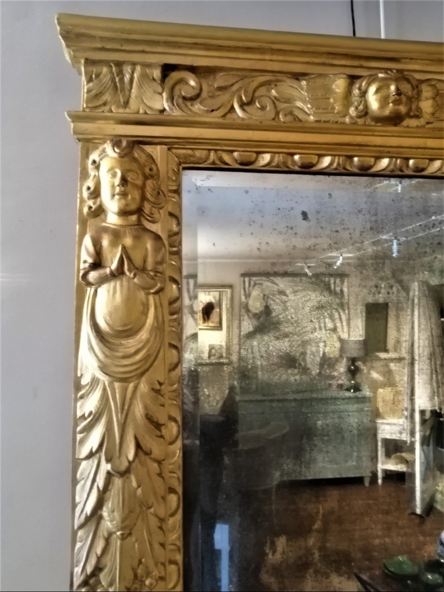 Golden Wood Mirror Late 18th Century-photo-5