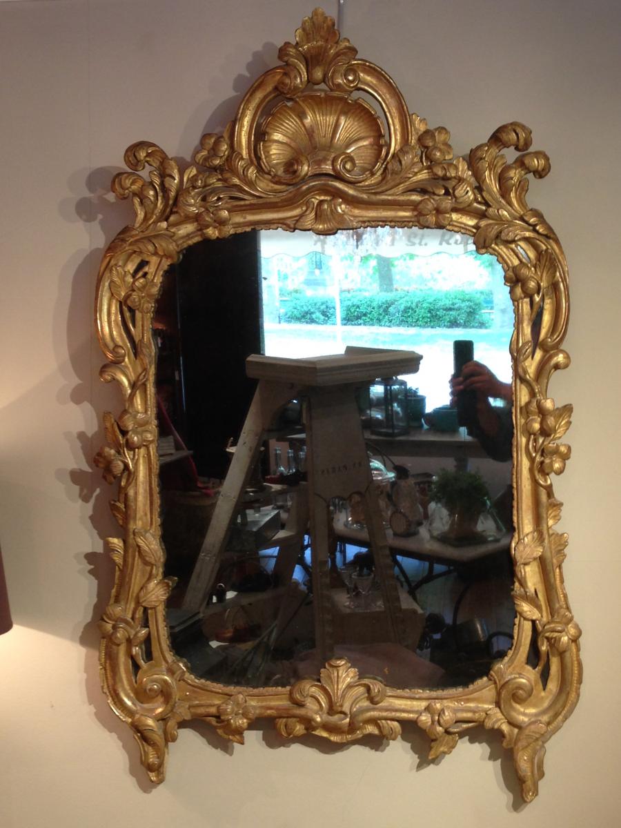 Miroir Provençal Bois Doré Louis XV