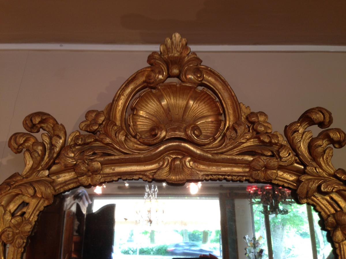 Miroir Provençal Bois Doré Louis XV-photo-4