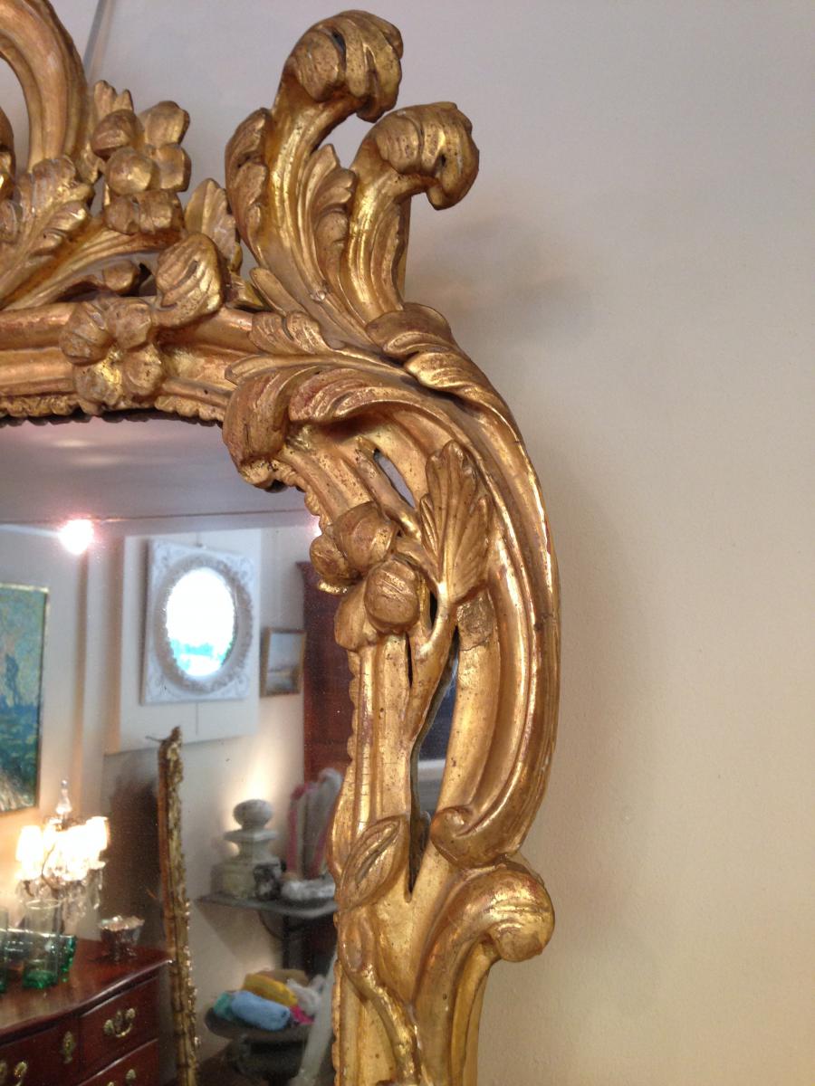 Miroir Provençal Bois Doré Louis XV-photo-1