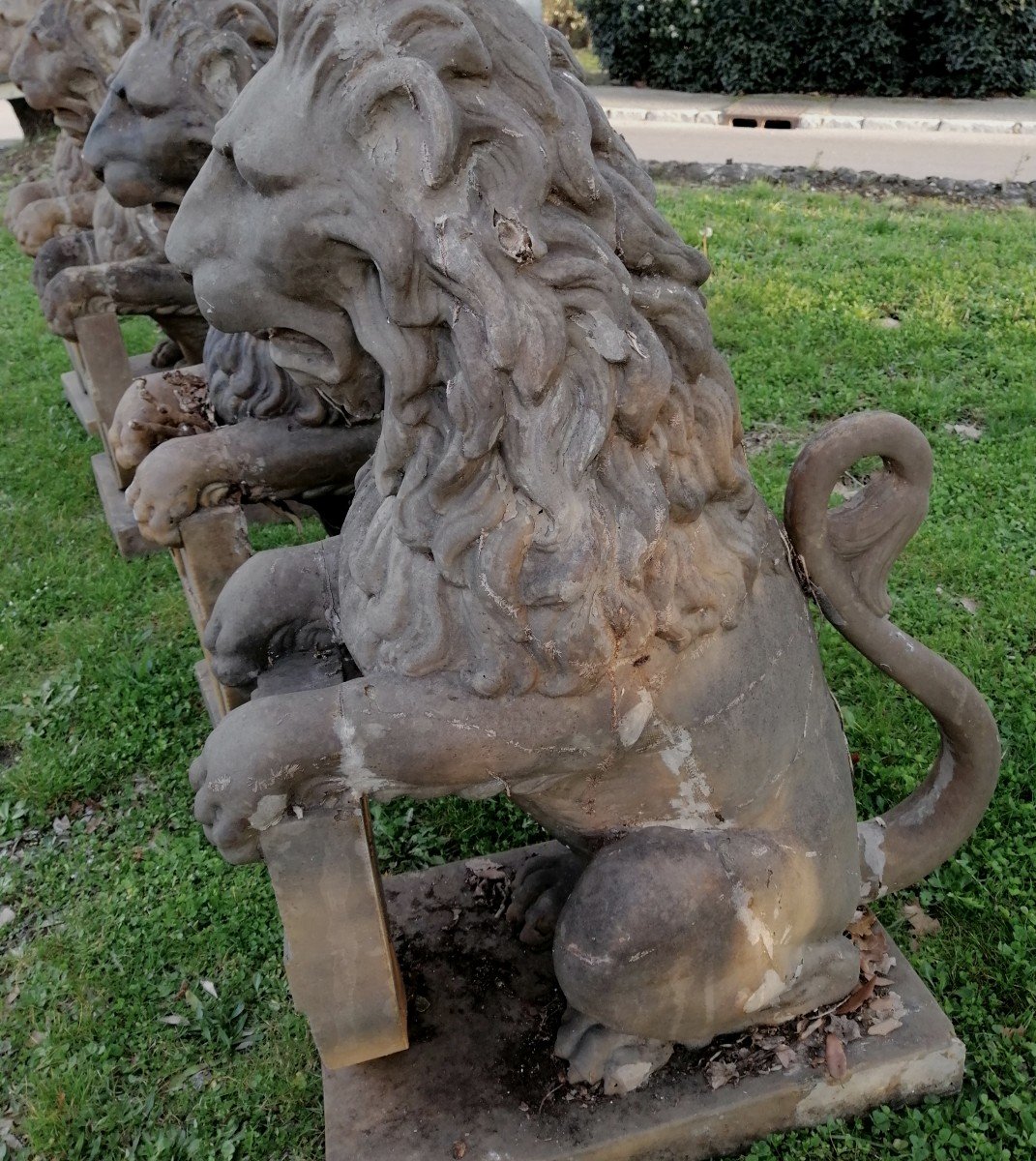 Pair Of Lions Early 20th Century-photo-6