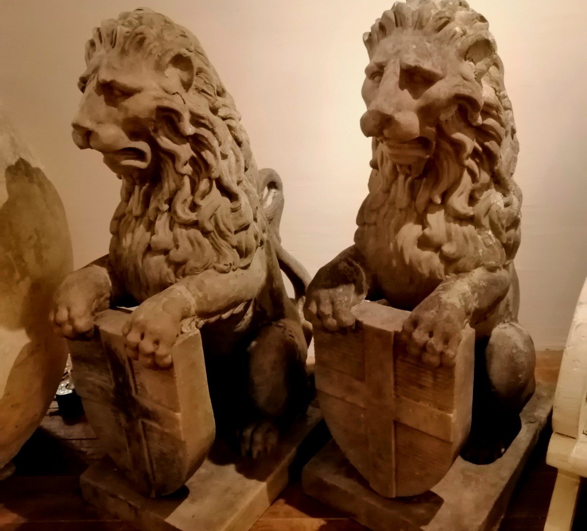 Pair Of Lions Early 20th Century-photo-8