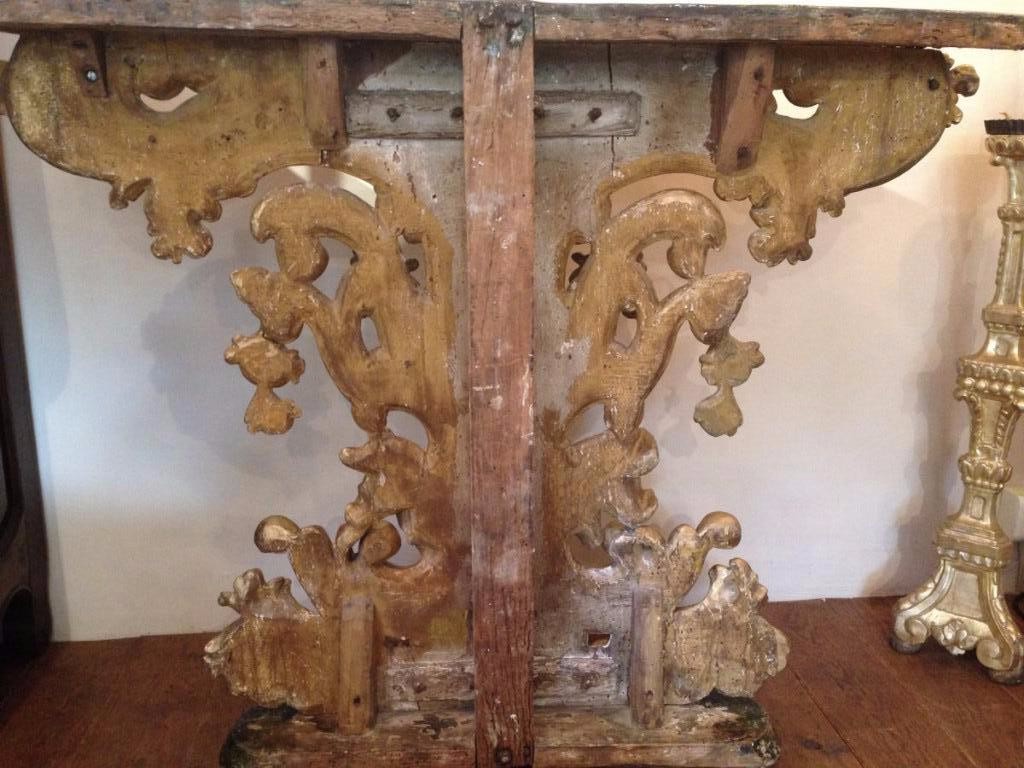 In Golden Wood Console 18th Century-photo-3