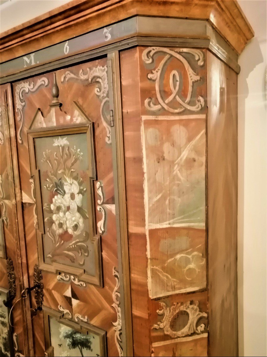 Armoire Peinte XVIIIème Siècle-photo-1