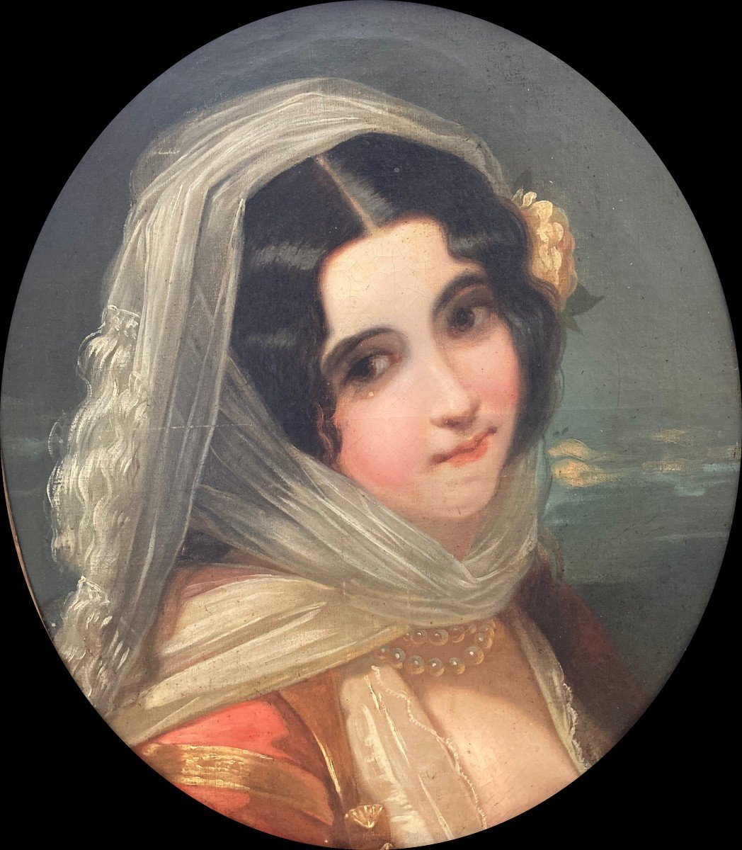 French School (xix), After Julie Hugo (1797-1865) - Portrait Of A Young Greek Woman-photo-2