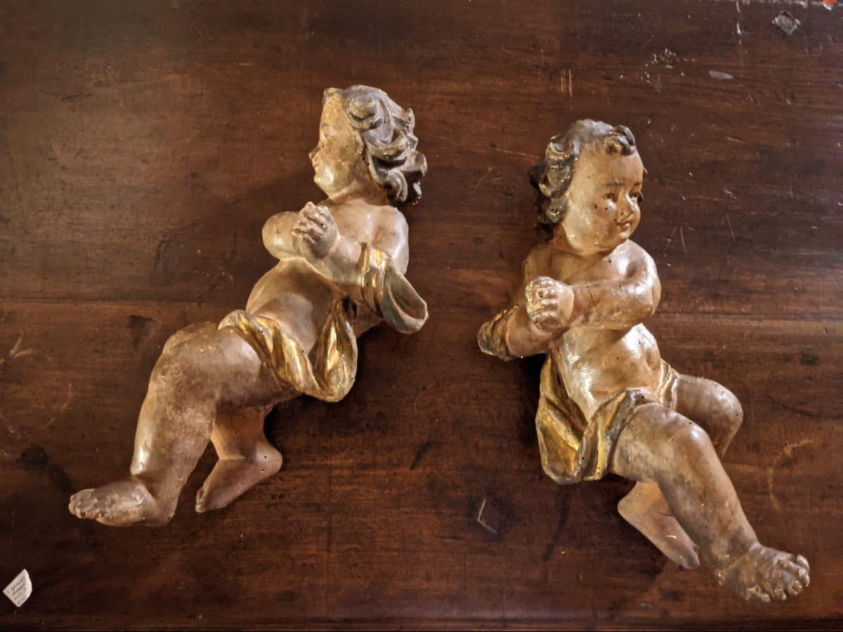 Deux Amours en Bois  Polychrome-photo-4