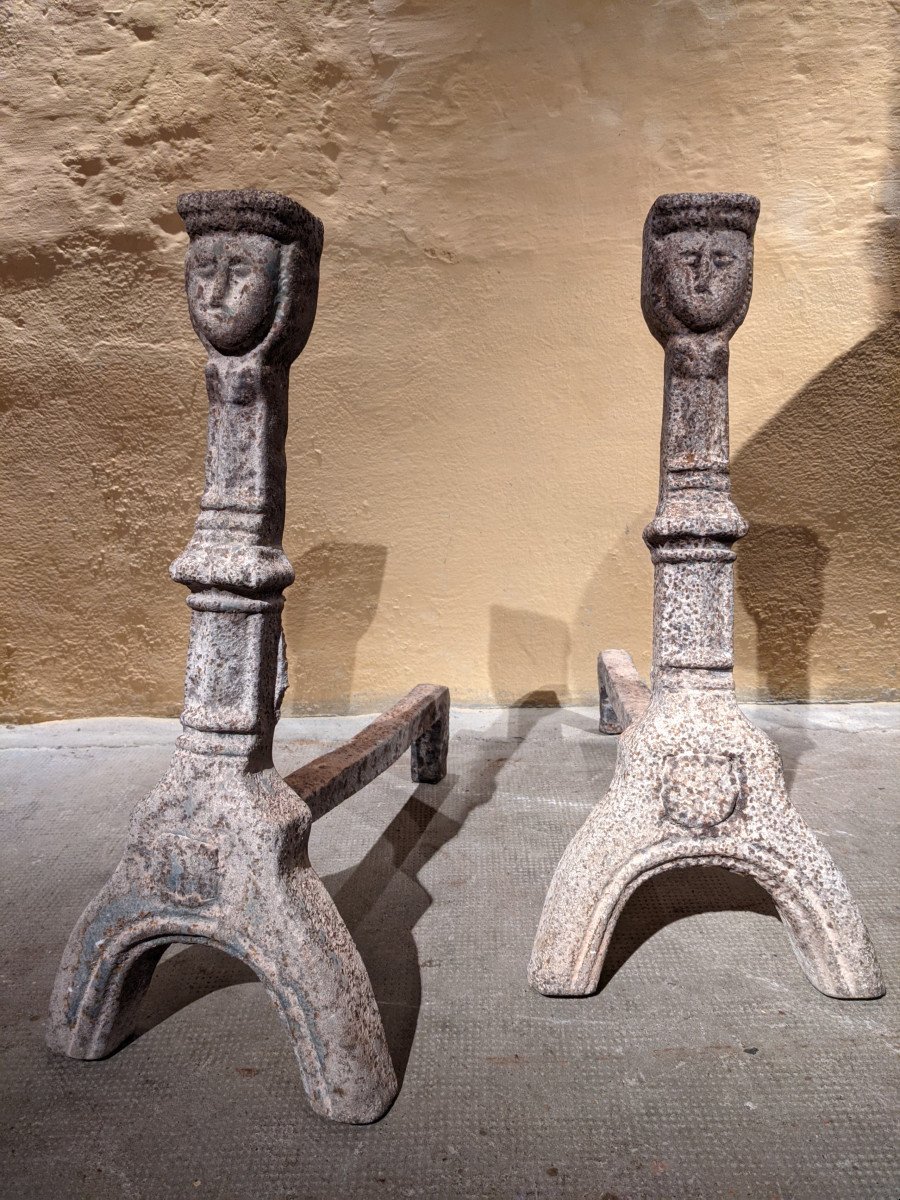 Pair Of High Period Andirons-photo-2