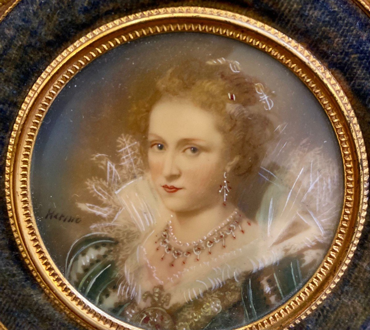 Set Of Paintings, Painting On Ivory, Signed Pauline Bonaparte.-photo-6