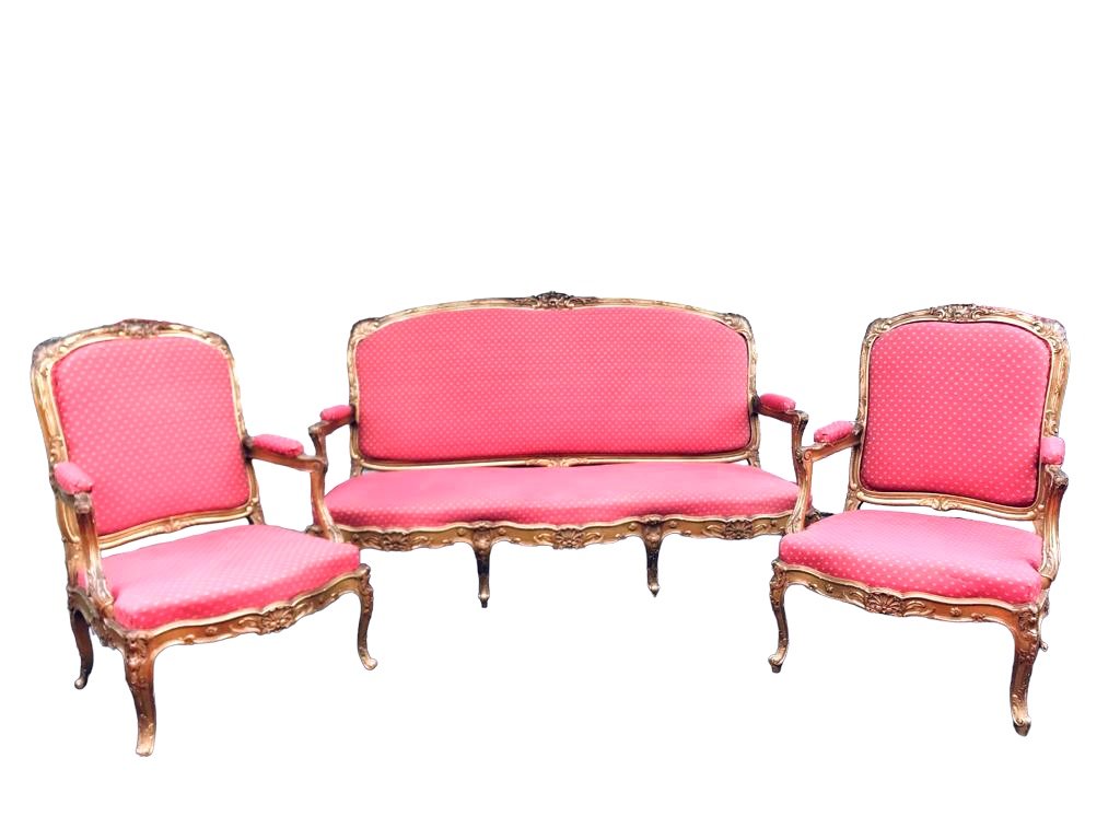 Important Mobilier De Salon, Louis XV, 19ème Siècle.