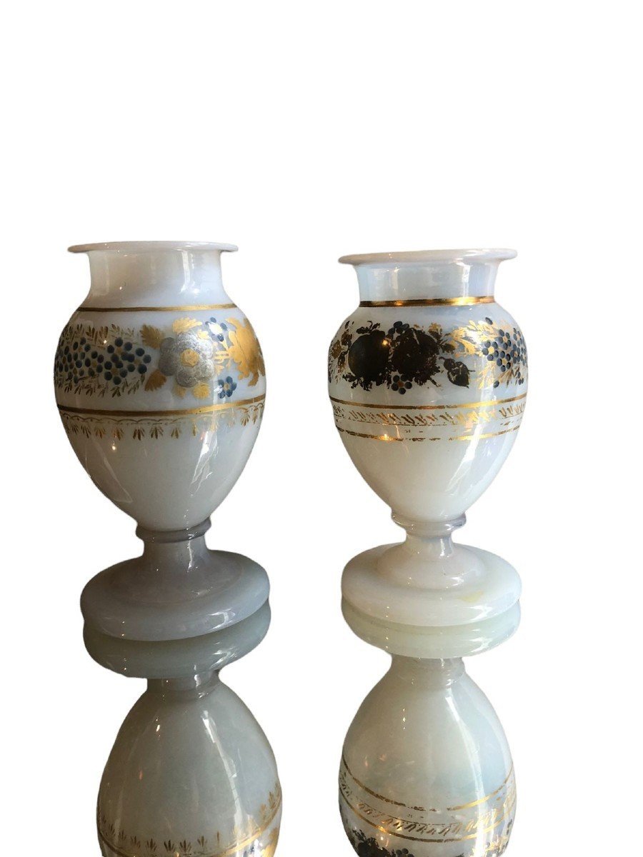 Pair Of Opaline Vases, Charles X.-photo-2