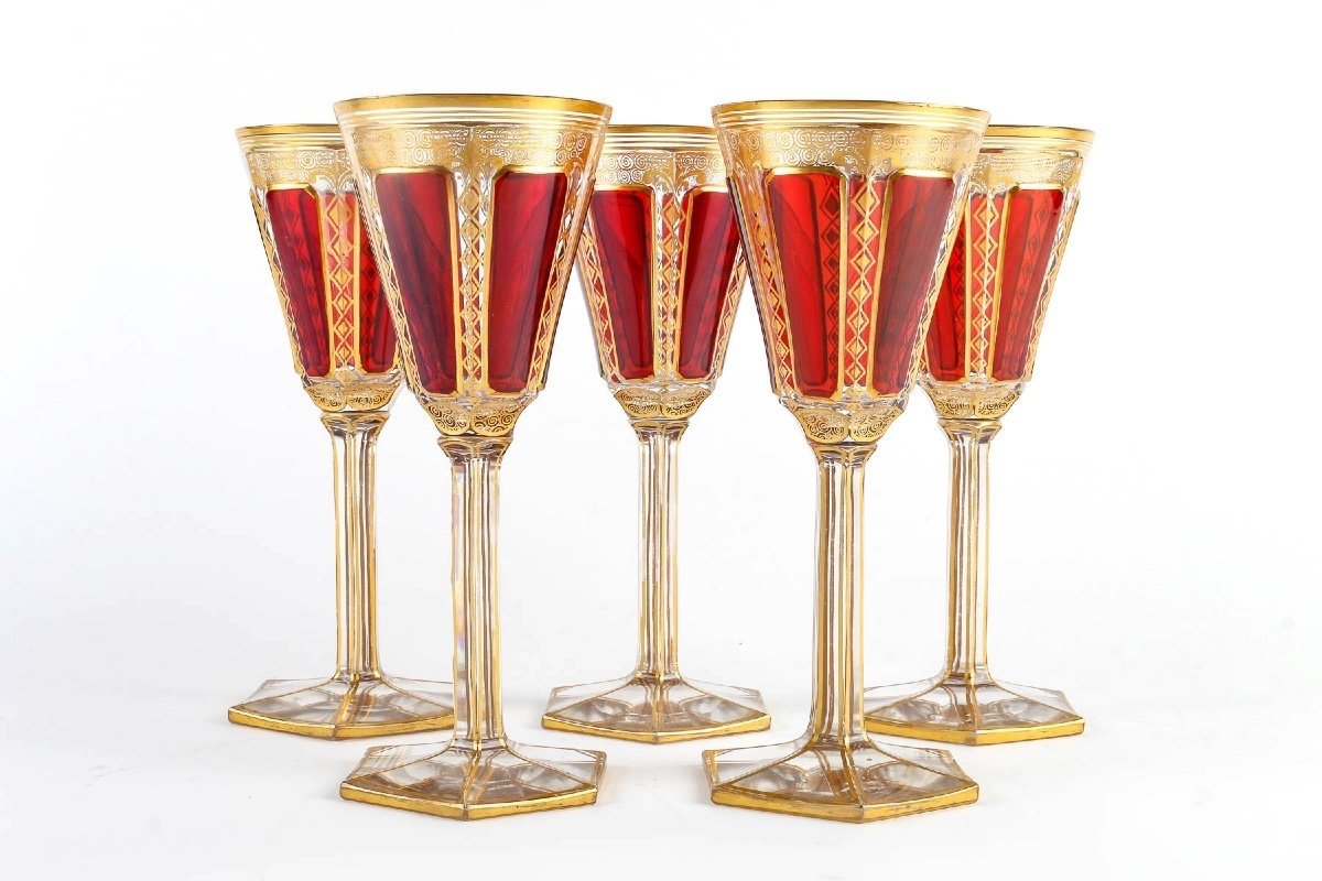 5 Bohemian Glasses, From The 19th Century-photo-4