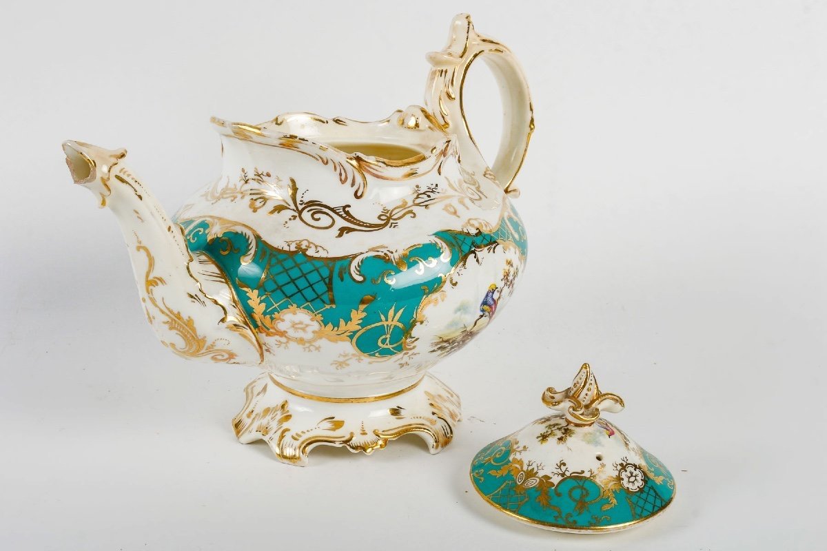 Complete Enameled Dessert Service, Paris Porcelain-photo-3