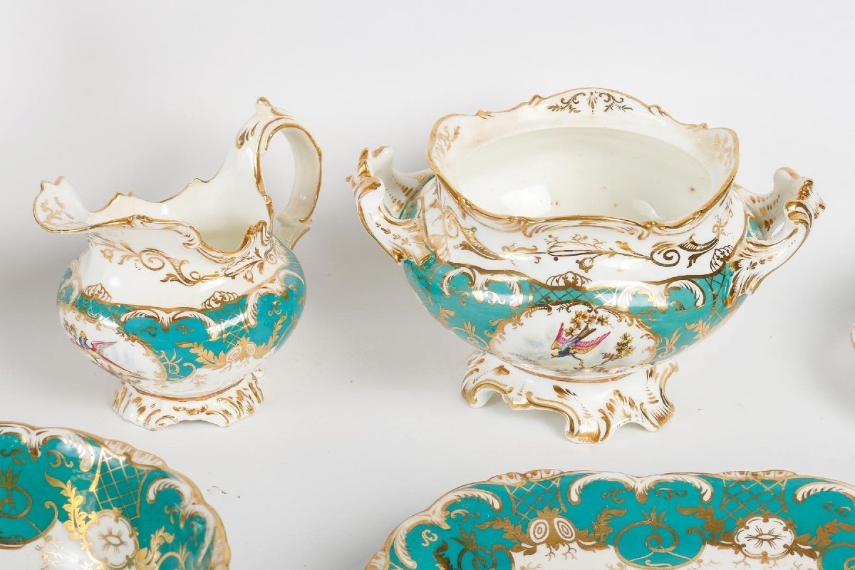 Complete Enameled Dessert Service, Paris Porcelain-photo-2