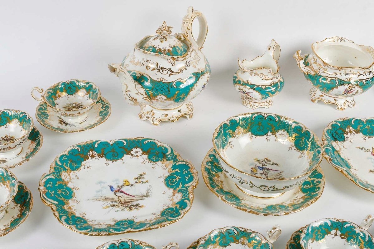 Complete Enameled Dessert Service, Paris Porcelain-photo-3