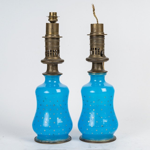 Paire De Lampe à Petrol, D’époque Charles X 