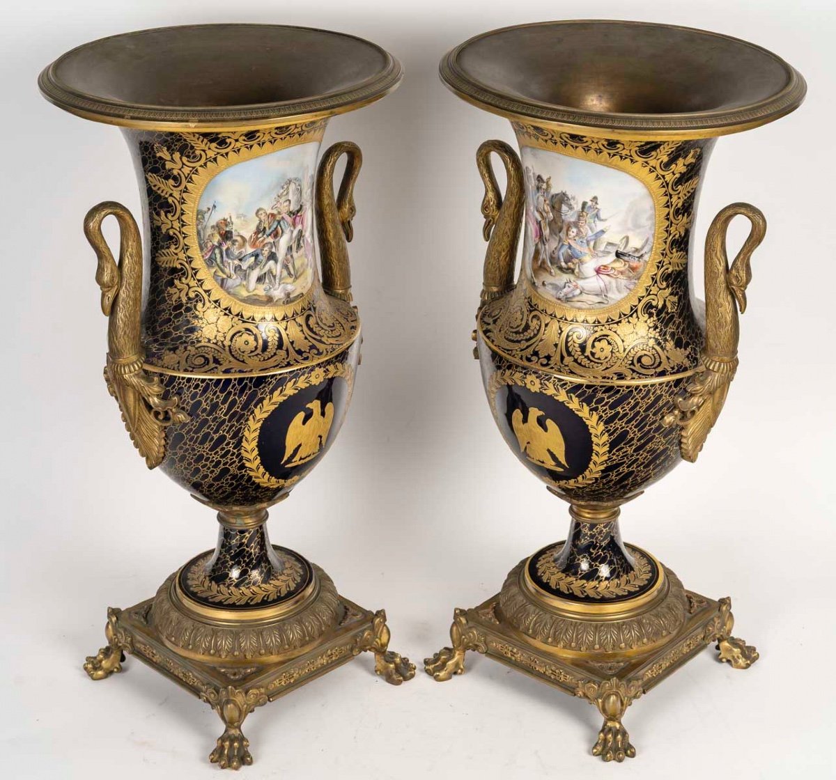  Pair Of Porcelain Vases, 19th Century-photo-2