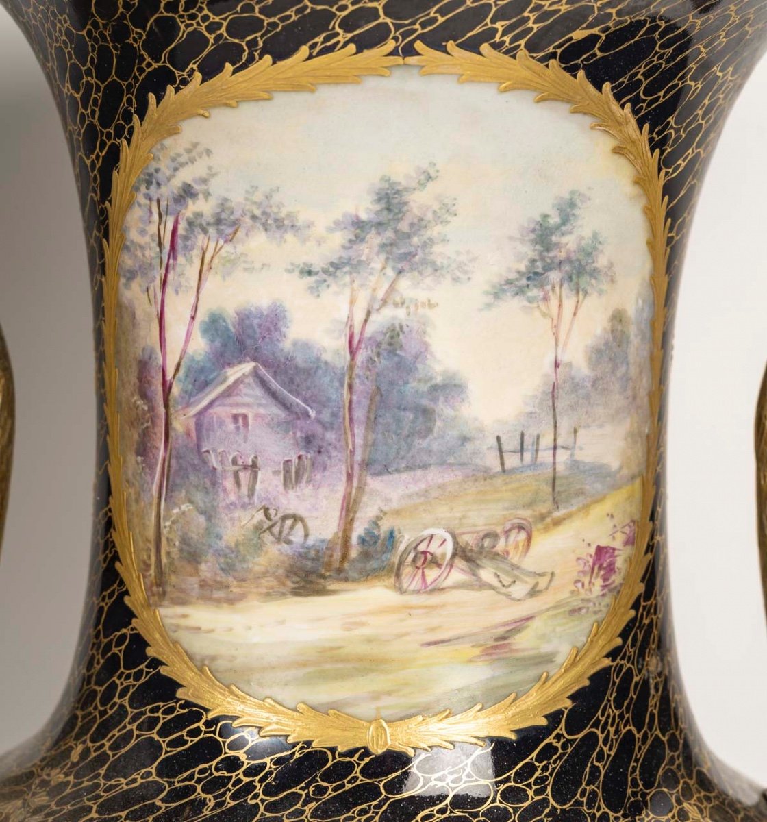  Pair Of Porcelain Vases, 19th Century-photo-7