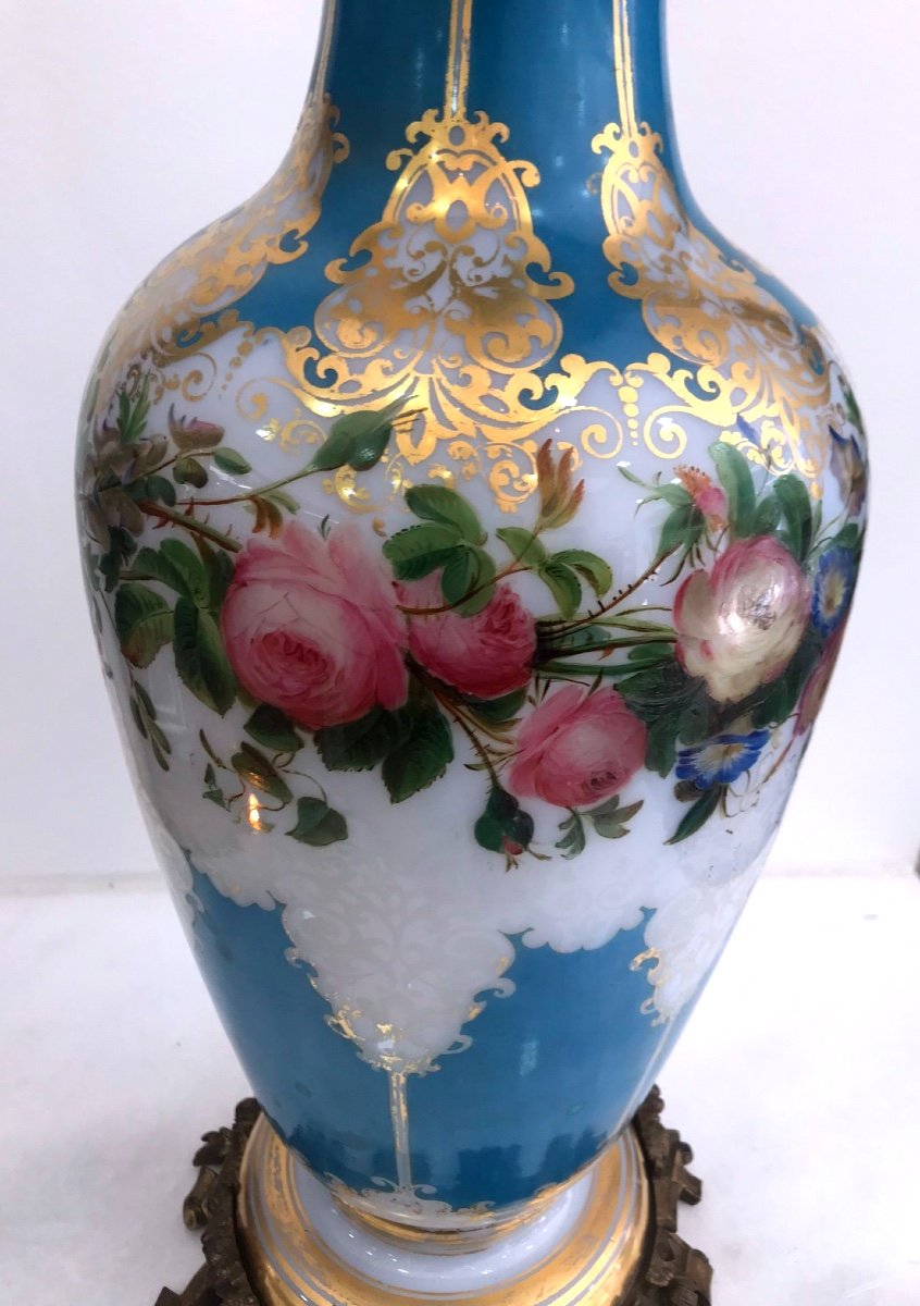 Baccarat Opaline Vase, 19th Century-photo-3