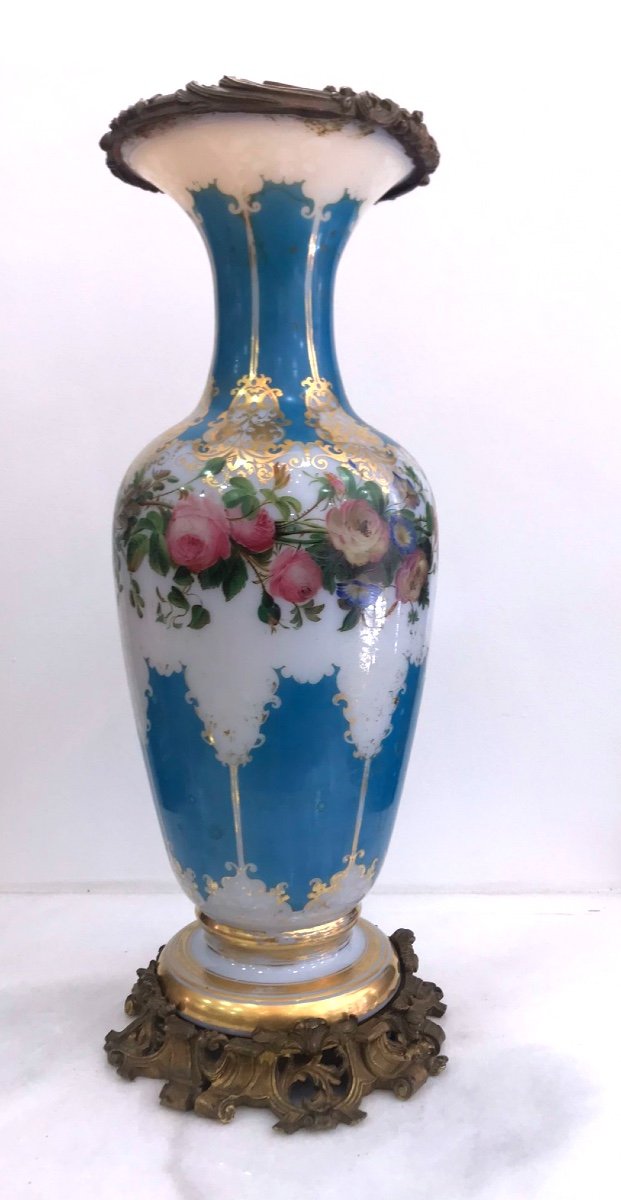 Vase En Opaline Baccarat, 19éme Siécle