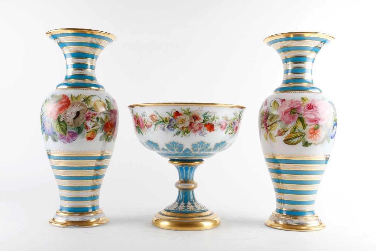 Baccarat Opaline Trim, 1800s.