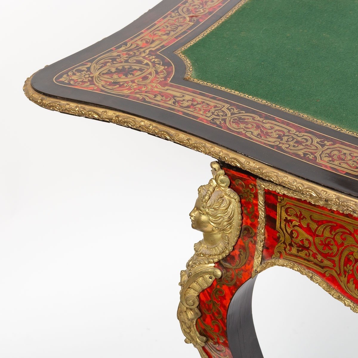 Pair Of Wooden Game Tables With Tortoiseshell Marquetry-photo-6