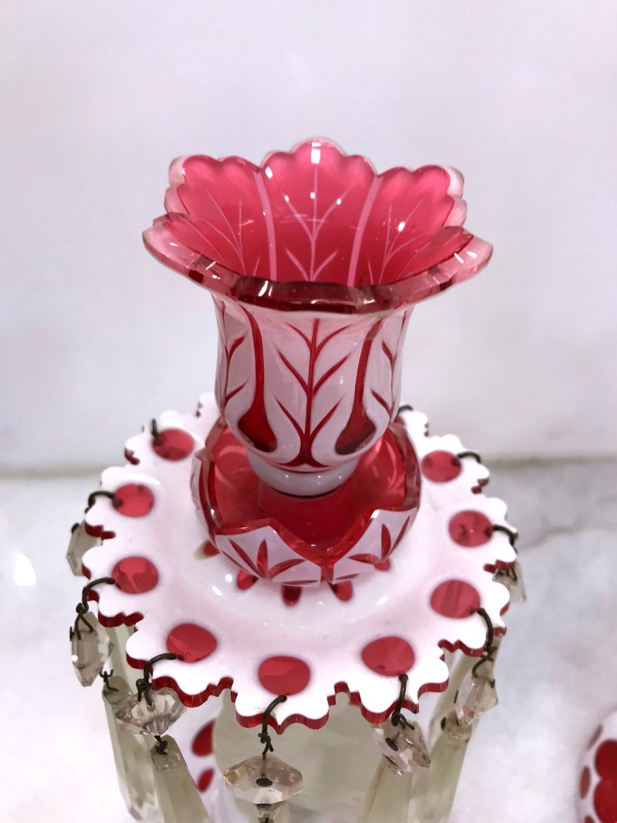 Rare Paire De Candélabre Baccarat, 19éme Siécle-photo-2