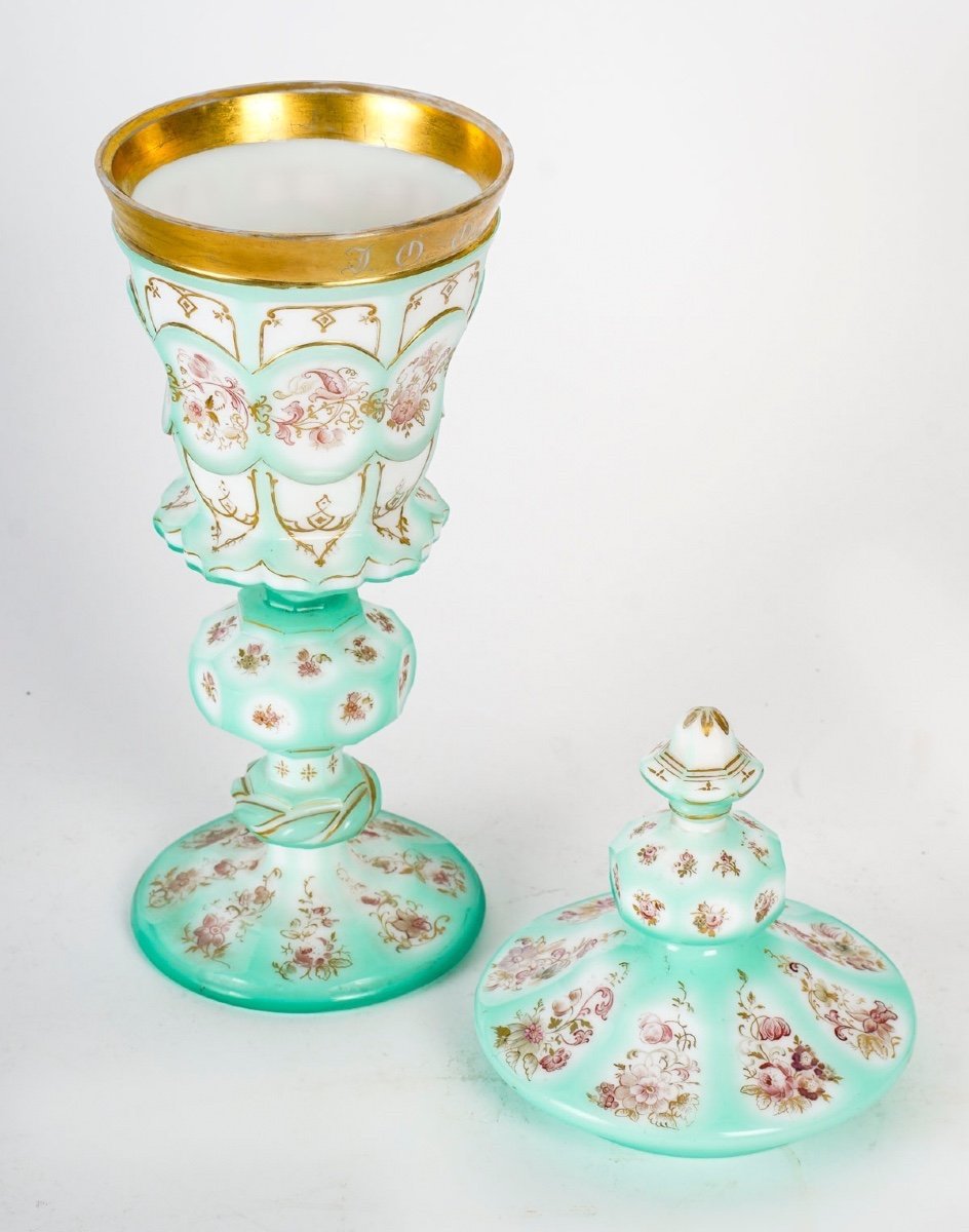 Important Opaline Enamelled Goblet, Charles X-photo-2