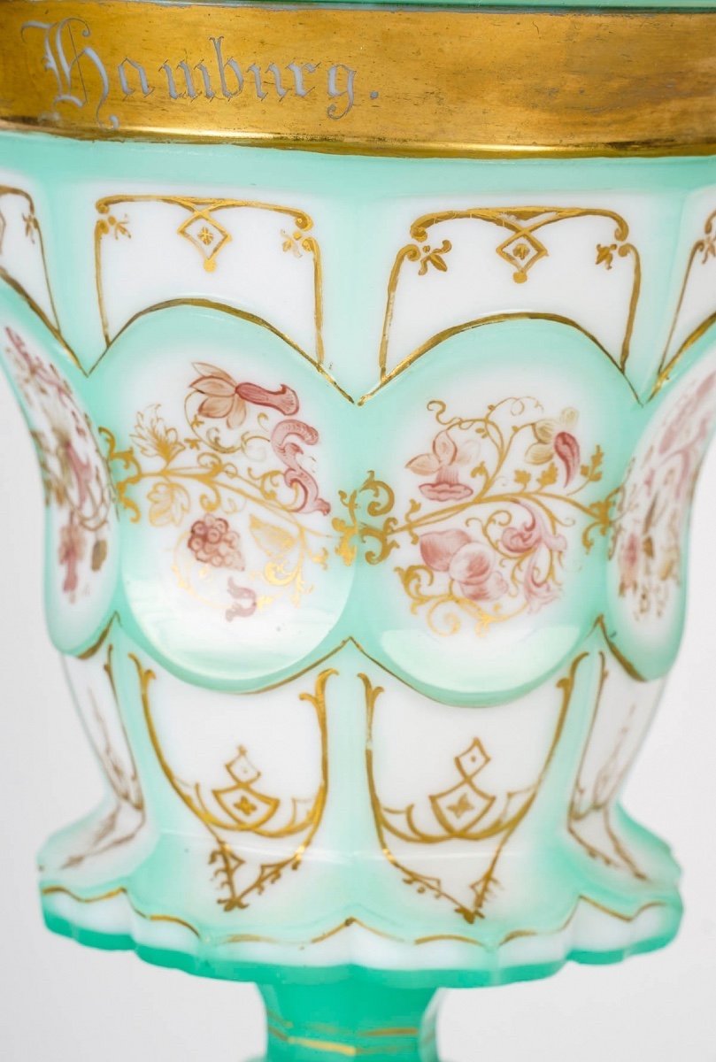 Important Opaline Enamelled Goblet, Charles X-photo-3