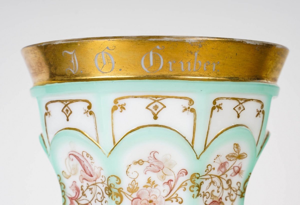 Important Opaline Enamelled Goblet, Charles X-photo-4