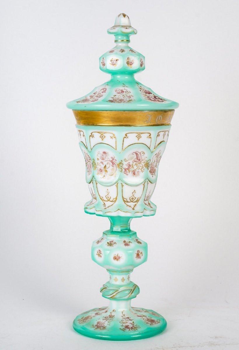 Important Opaline Enamelled Goblet, Charles X