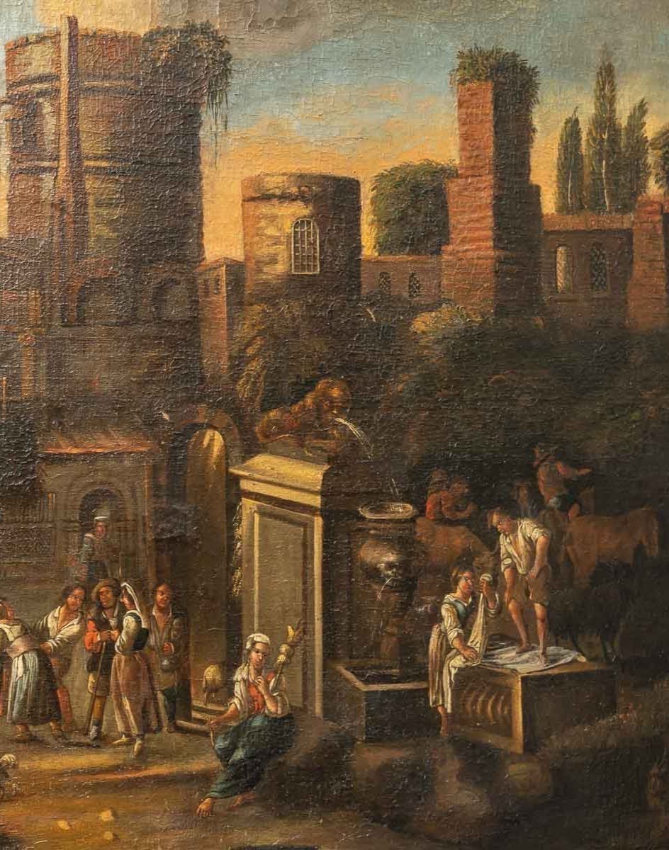 Tableau De l'école Flamande, Huile Sur Toile, 18ème Siècle-photo-2