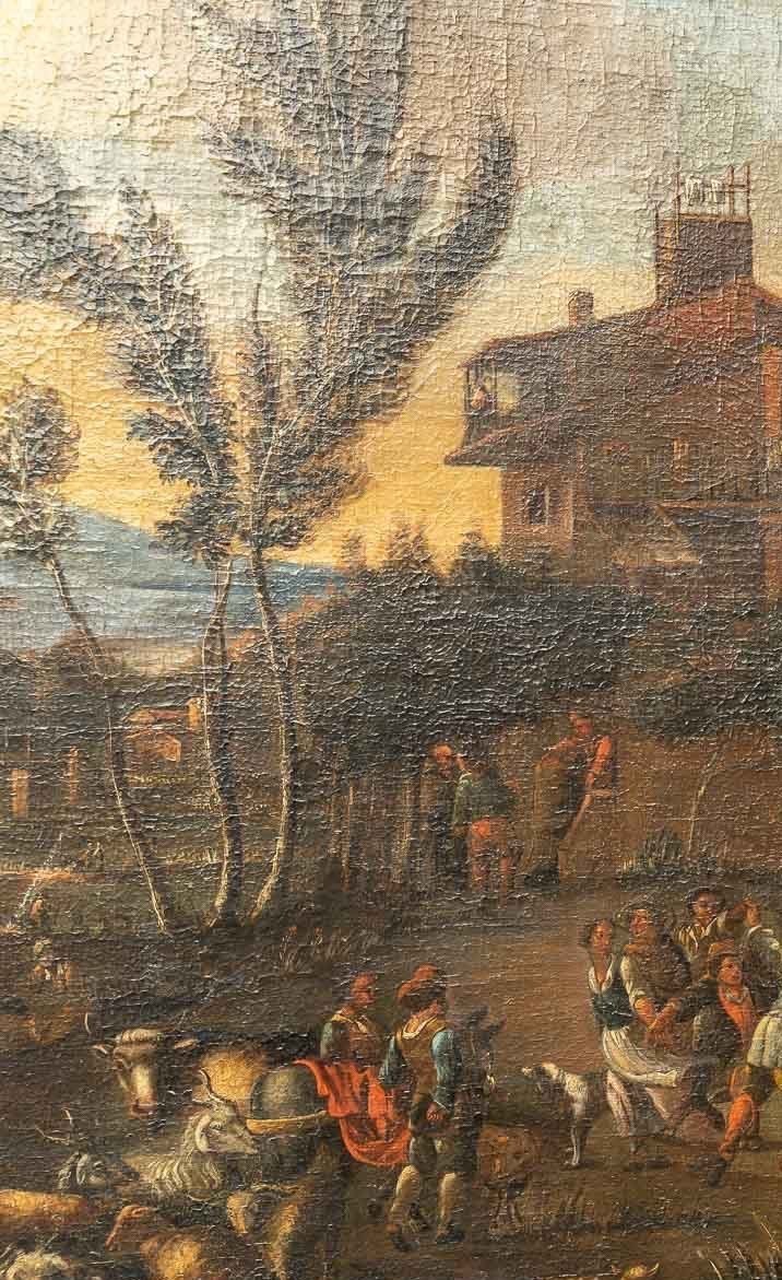 Tableau De l'école Flamande, Huile Sur Toile, 18ème Siècle-photo-4